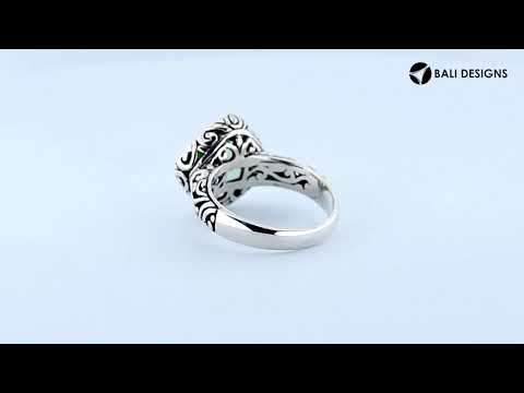 Sterling Silver Cushion Shape Designer Statement Ring With Green Amethyst Quartz For Wholesale