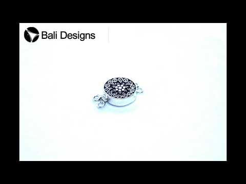 Silver Overlay Over Copper Multi Strand Clasp With 2 Hole round beaded design handcrafted in India.