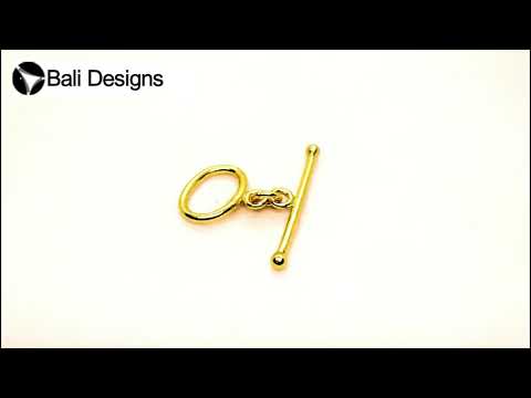 18K Gold Overlay Oval Toggle Clasp with polished golden finish, handcrafted in India