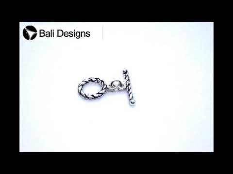 Silver Overlay rope design toggle clasp with twisted texture, handcrafted in India for wholesale jewelry findings and bulk supply.