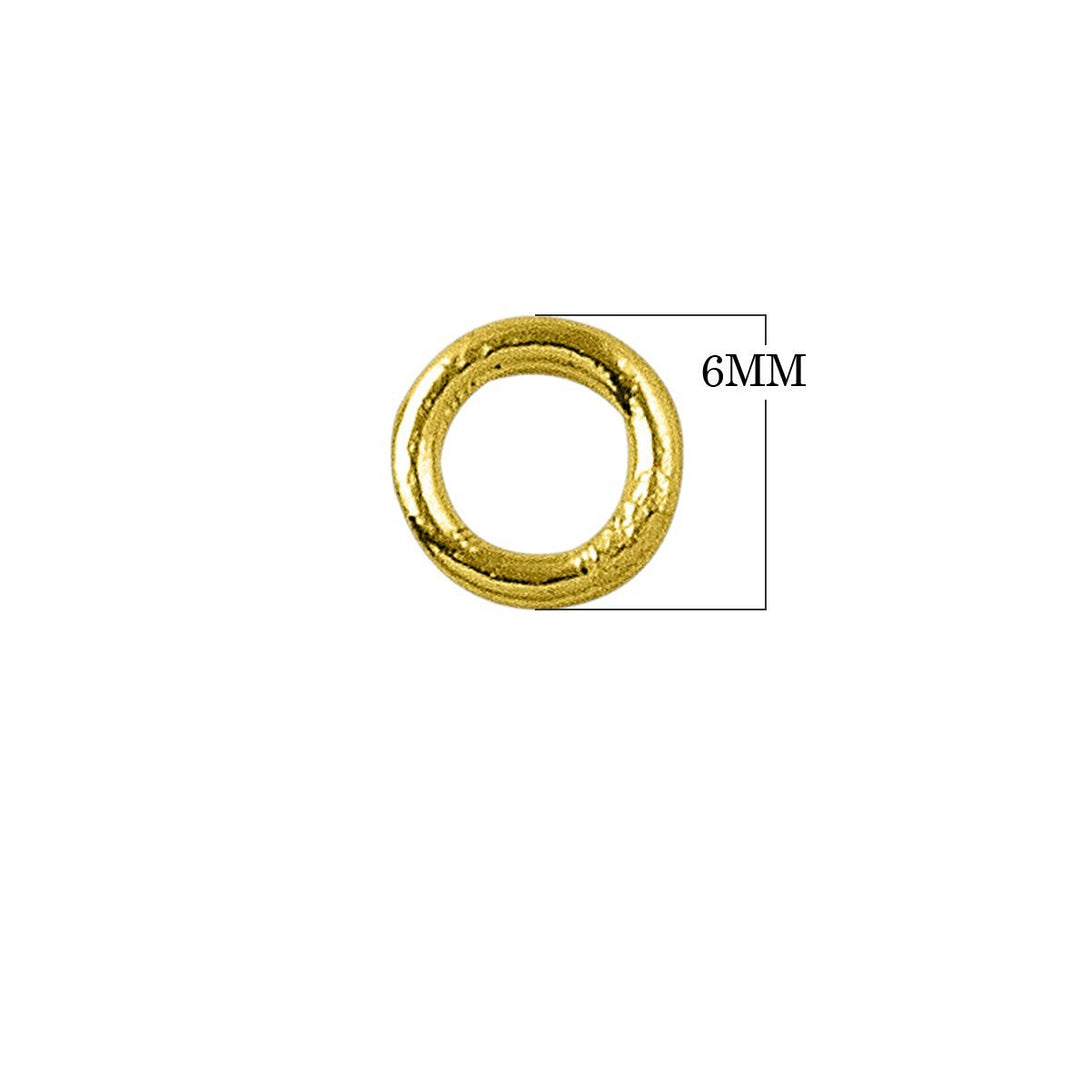 JCG-100-6MM 18K Gold Overlay Closed Jump Ring Beads Bali Designs Inc 