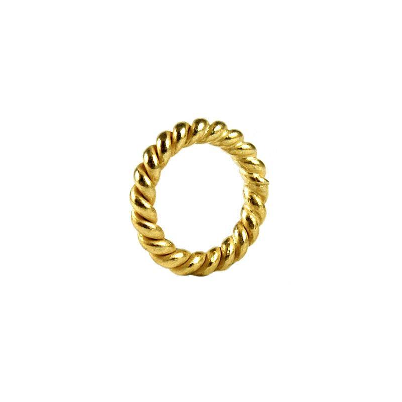 Wholesale twisted rope 18K Gold Overlay Over Copper ring component handcrafted in India with polished finish