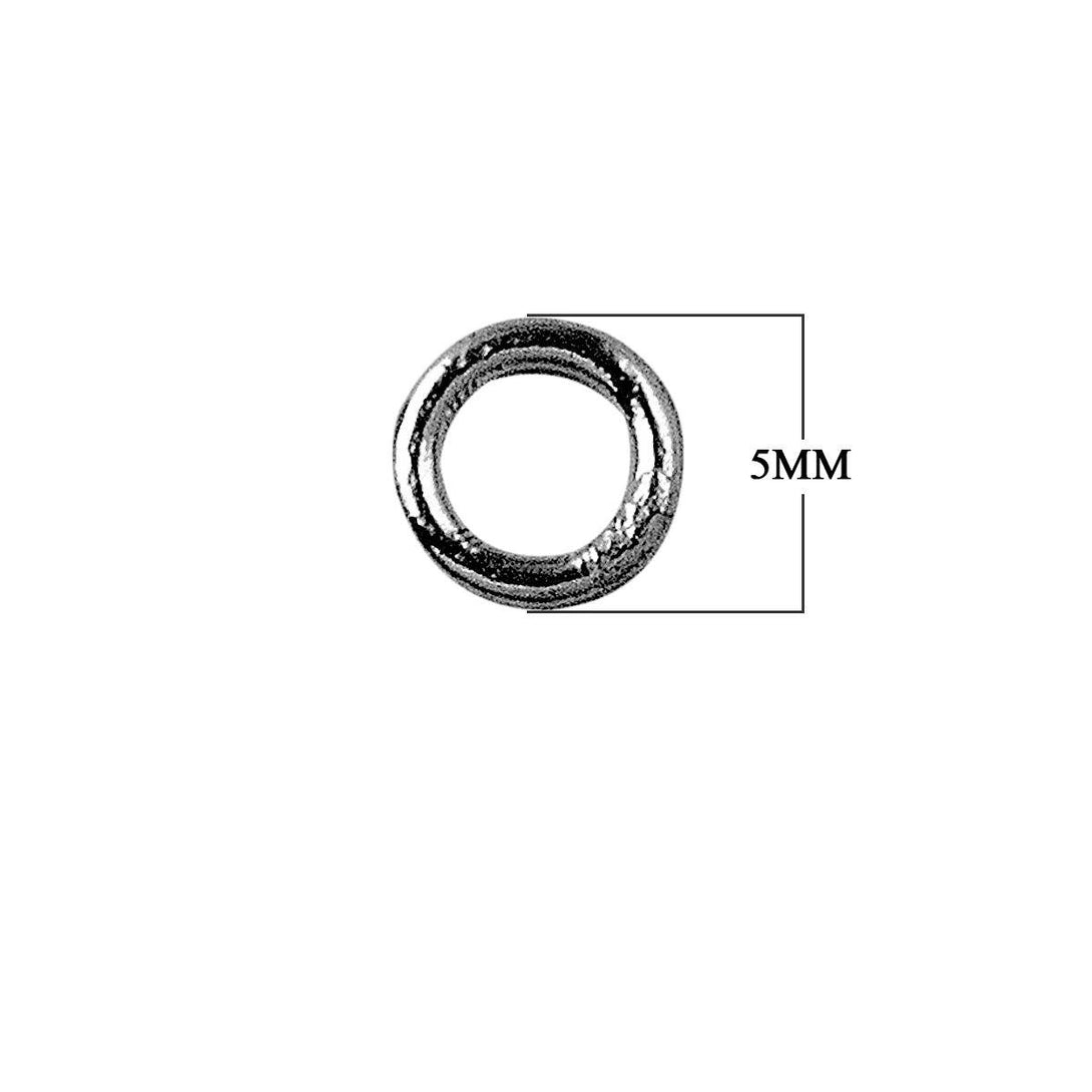 JCR-100-5MM Black Rhodium Overlay Closed Jump Ring Beads Bali Designs Inc 