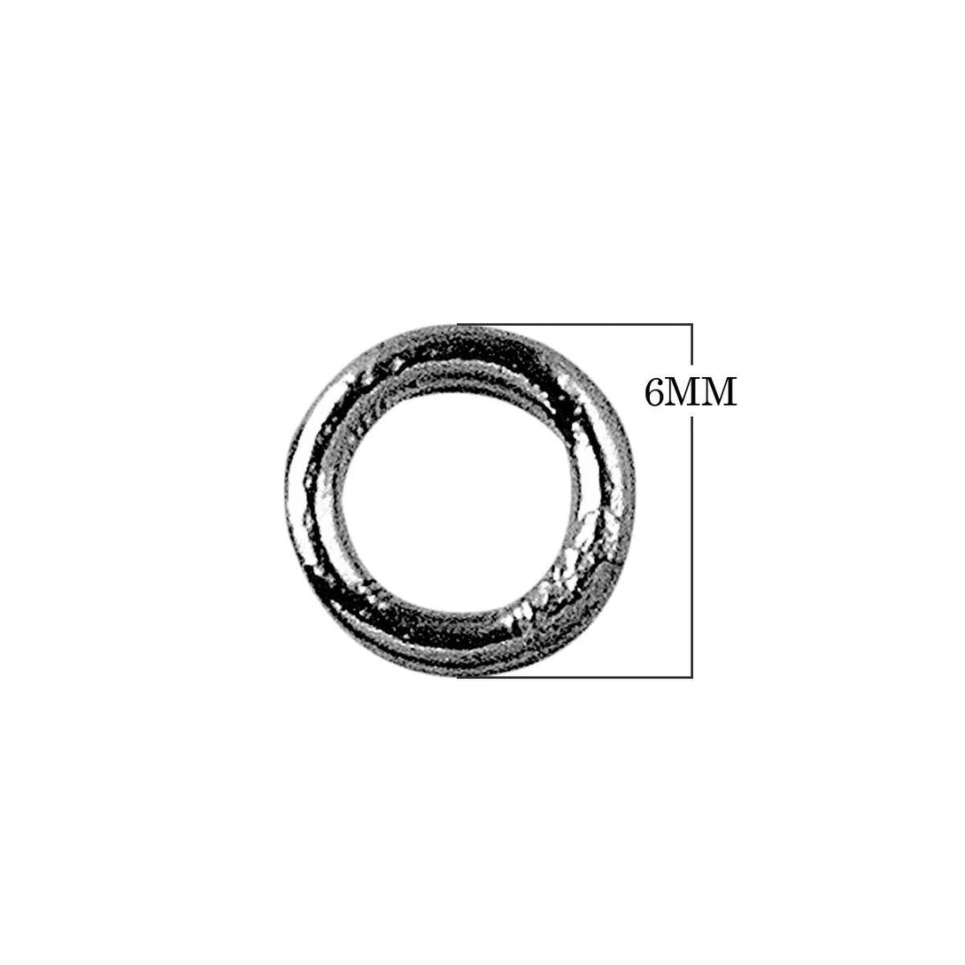 JCR-100-6MM Black Rhodium Overlay Closed Jump Ring Beads Bali Designs Inc 