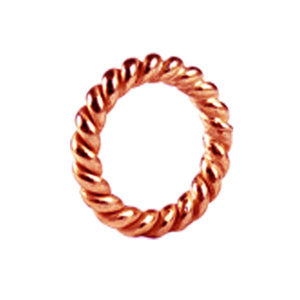 Wholesale bold twisted rope Closed Jump Ring in Rose Gold Overlay Over Copper handcrafted in India