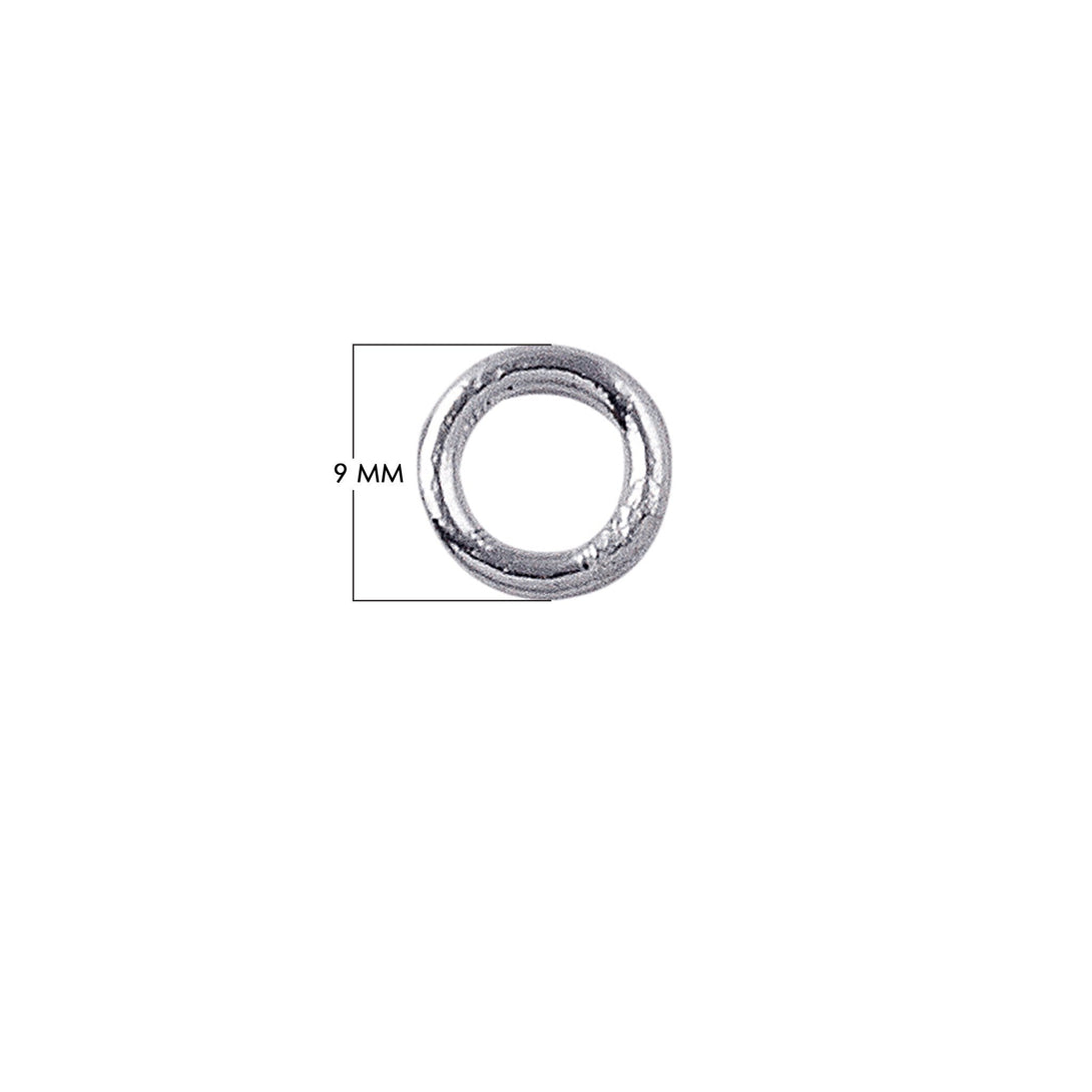 JCSF-100-9MM Silver Overlay Closed Jump Ring Beads Bali Designs Inc 