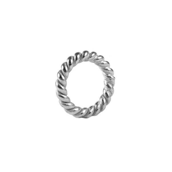 JCSF-105-5MM Silver Overlay Closed Jump Ring Twisted Without Oxidised Beads Bali Designs Inc 