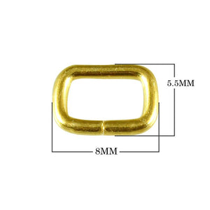 JOG-103-8X5.5MM 18K Gold Overlay Open Jump Ring Rectangle Shape Beads Bali Designs Inc 