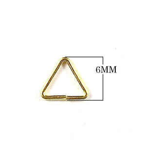 JOG-106-6MM 18K Gold Overlay Open Jump Ring Triangle Shape Beads Bali Designs Inc 
