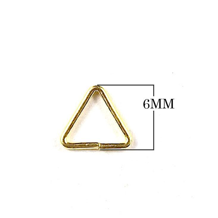JOG-106-6MM 18K Gold Overlay Open Jump Ring Triangle Shape Beads Bali Designs Inc 