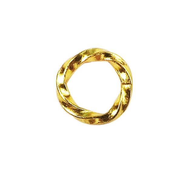 JOG-107-7MM 18K Gold Overlay Twisted Open Jump Ring Beads Bali Designs Inc 