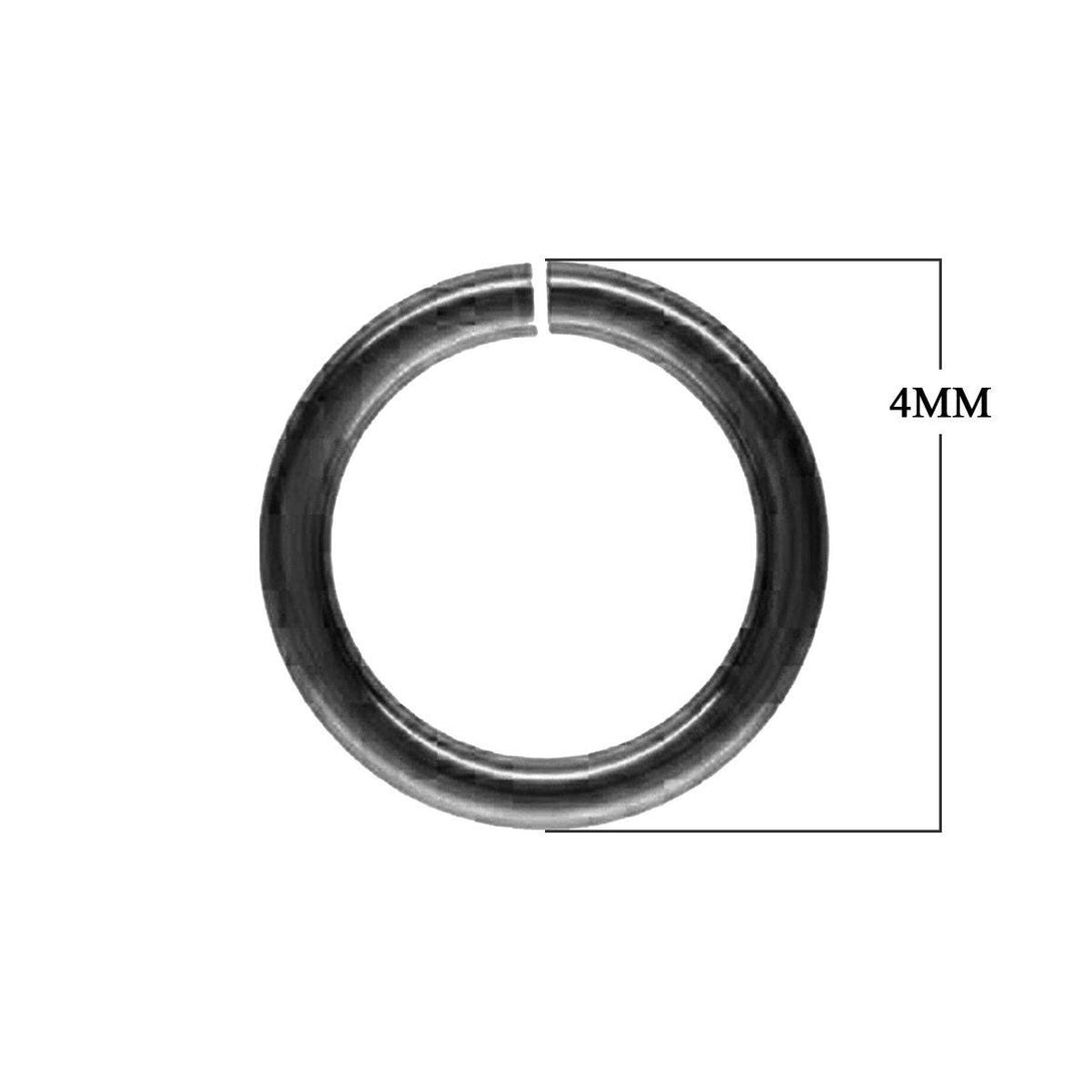 JOR-100-4MM Black Rhodium Overlay Open Jump Ring Beads Bali Designs Inc 