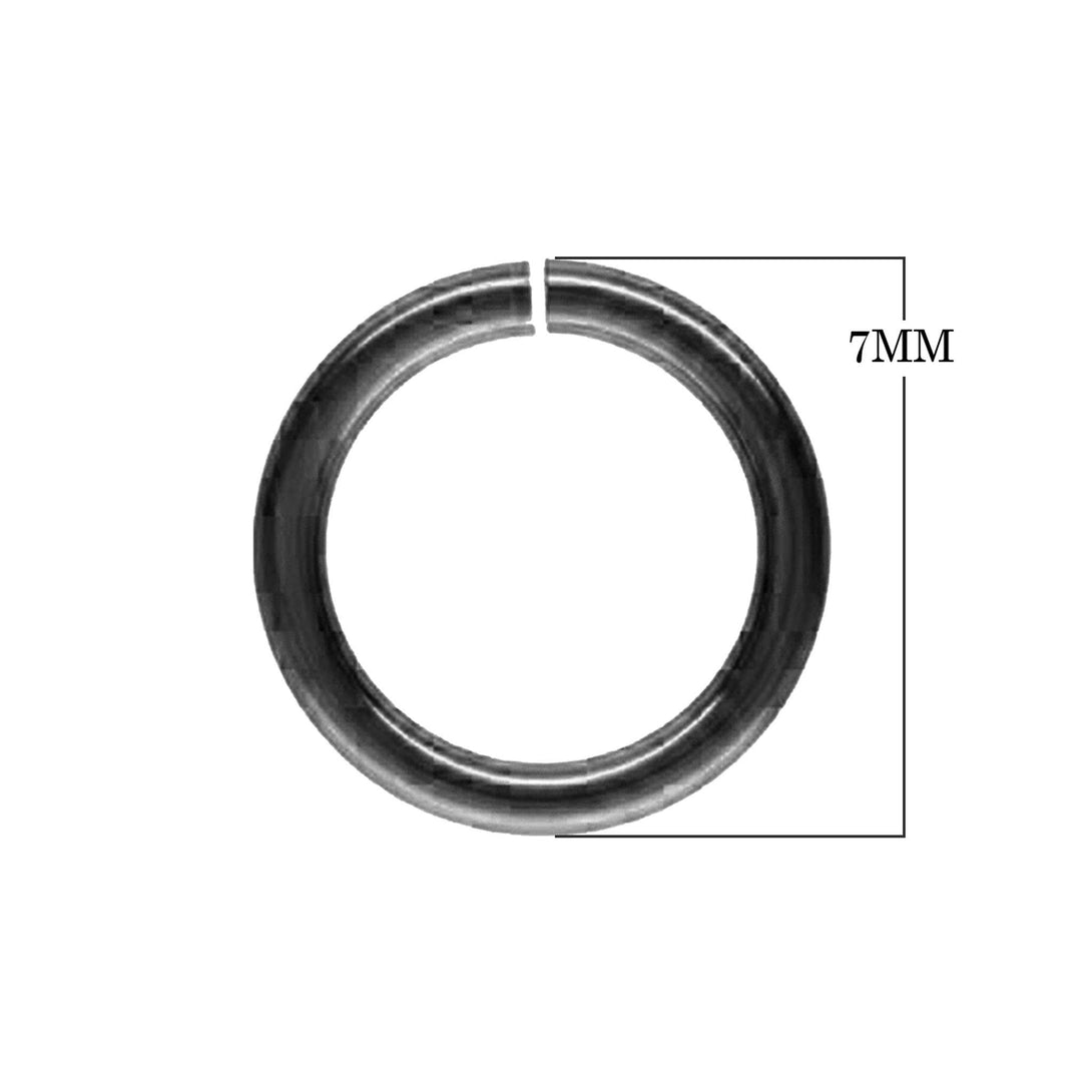 JOR-100-7MM Black Rhodium Overlay Open Jump Ring Beads Bali Designs Inc 