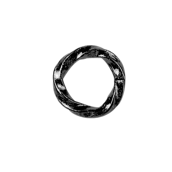 JOR-107-7MM Black Rhodium Overlay Twisted Open Jump Ring Beads Bali Designs Inc 