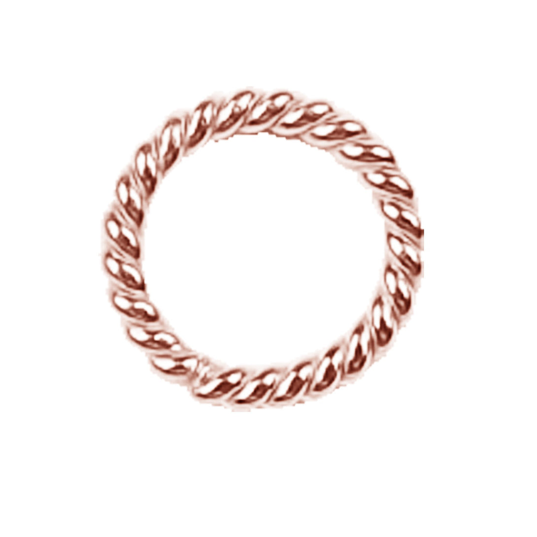 JORG-102-8MM Rose Gold Overlay Twisted Jump Ring Open Beads Bali Designs Inc 