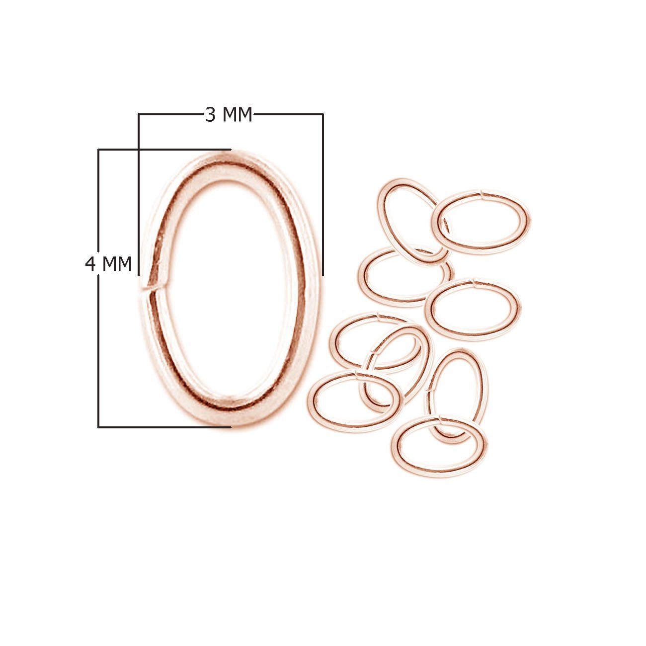 JORG-104-4X3MM Rose Gold Overlay Oval Open Jump Ring Beads Bali Designs Inc 