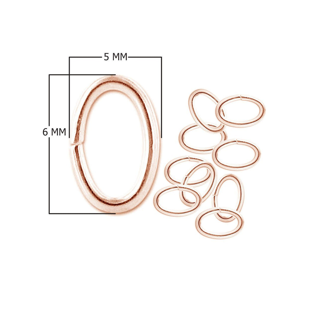 JORG-104-6X5MM Rose Gold Overlay Oval Open Jump Ring Beads Bali Designs Inc 