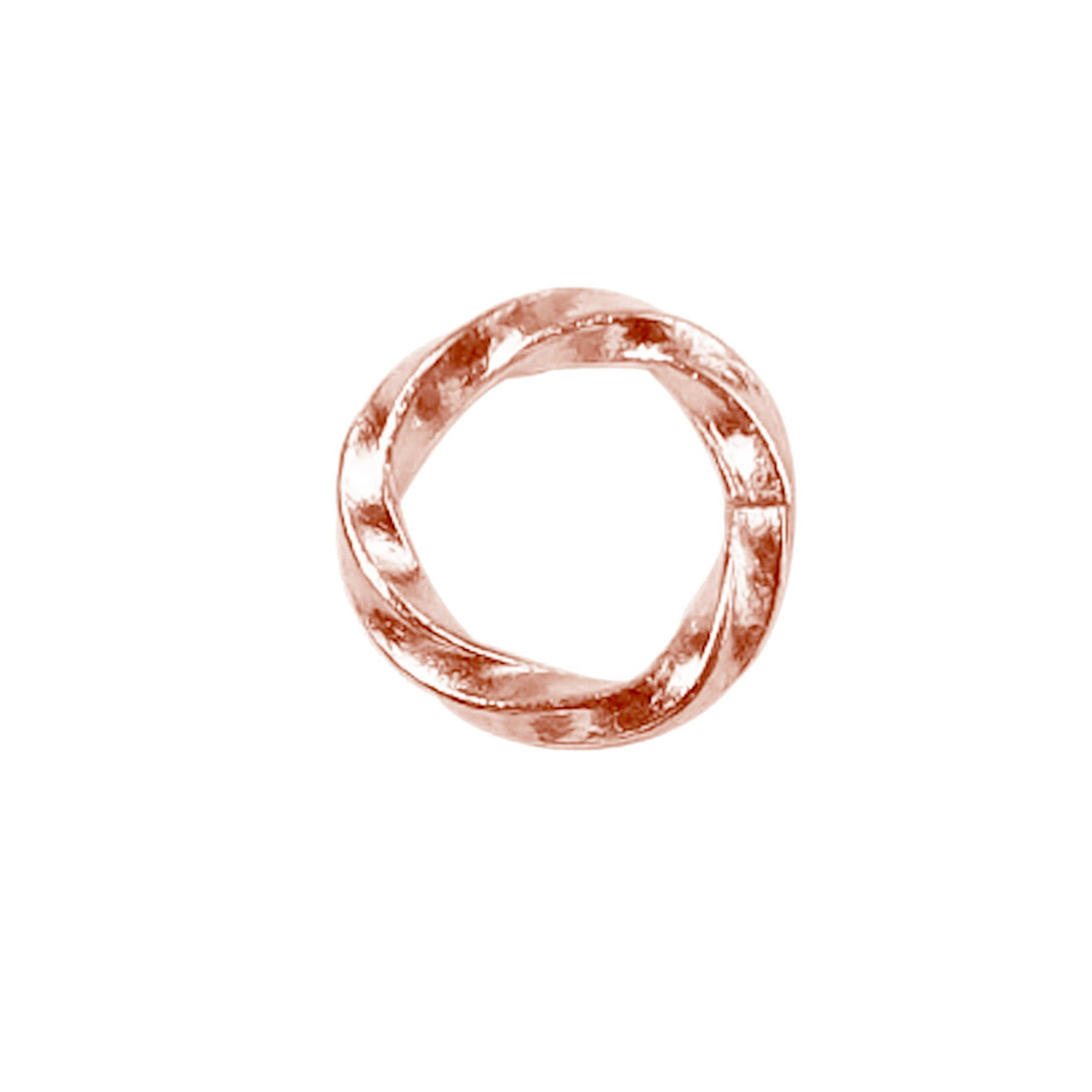 JORG-107-9MM Rose Gold Overlay Twisted Open Jump Ring Beads Bali Designs Inc 