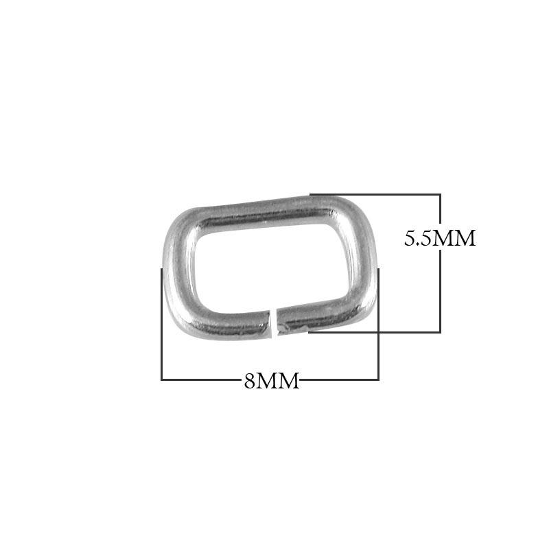 JOSF-103-8X5.5MM Silver Overlay Open Jump Ring Rectangle Shape Beads Bali Designs Inc 