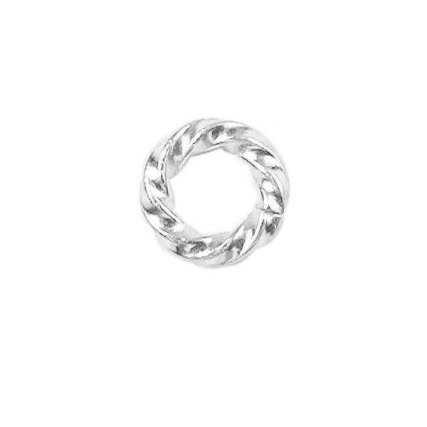JOSF-107-7MM Silver Overlay Twisted Open Jump Ring Beads Bali Designs Inc 