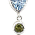 Wholesale Sterling Silver Blue Topaz Quartz Peridot Amethyst Quartz Drop Pendant.