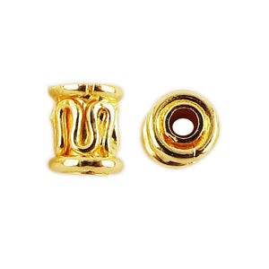 18K Gold Overlay Tube Over Copper decorative Bali style jewelry component handcrafted in India for wholesale