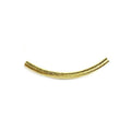 18K Gold Overlay Tube Over Copper smooth curved Bali style jewelry component handcrafted in India for wholesale