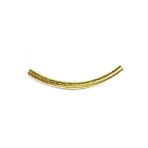 18K Gold Overlay Tube Over Copper smooth curved Bali style jewelry component handcrafted in India for wholesale