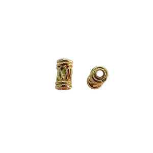 18K Gold Overlay Tube Over Copper small Bali style jewelry component handcrafted in India for wholesale