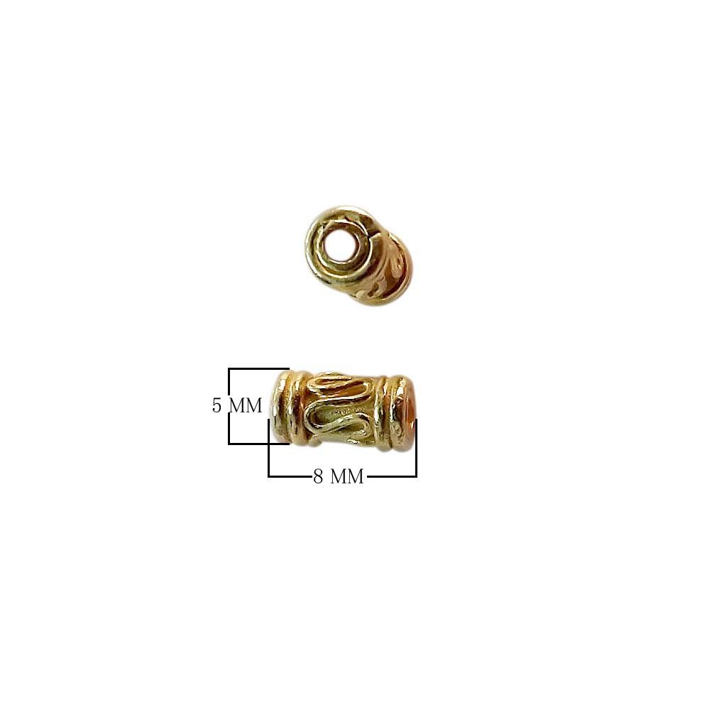 PG-117 18K Gold Overlay Tube Beads Bali Designs Inc 