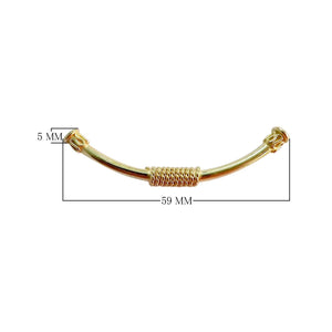 18K Gold Overlay Tube Over Copper curved Bali style jewelry component handcrafted in India for wholesale