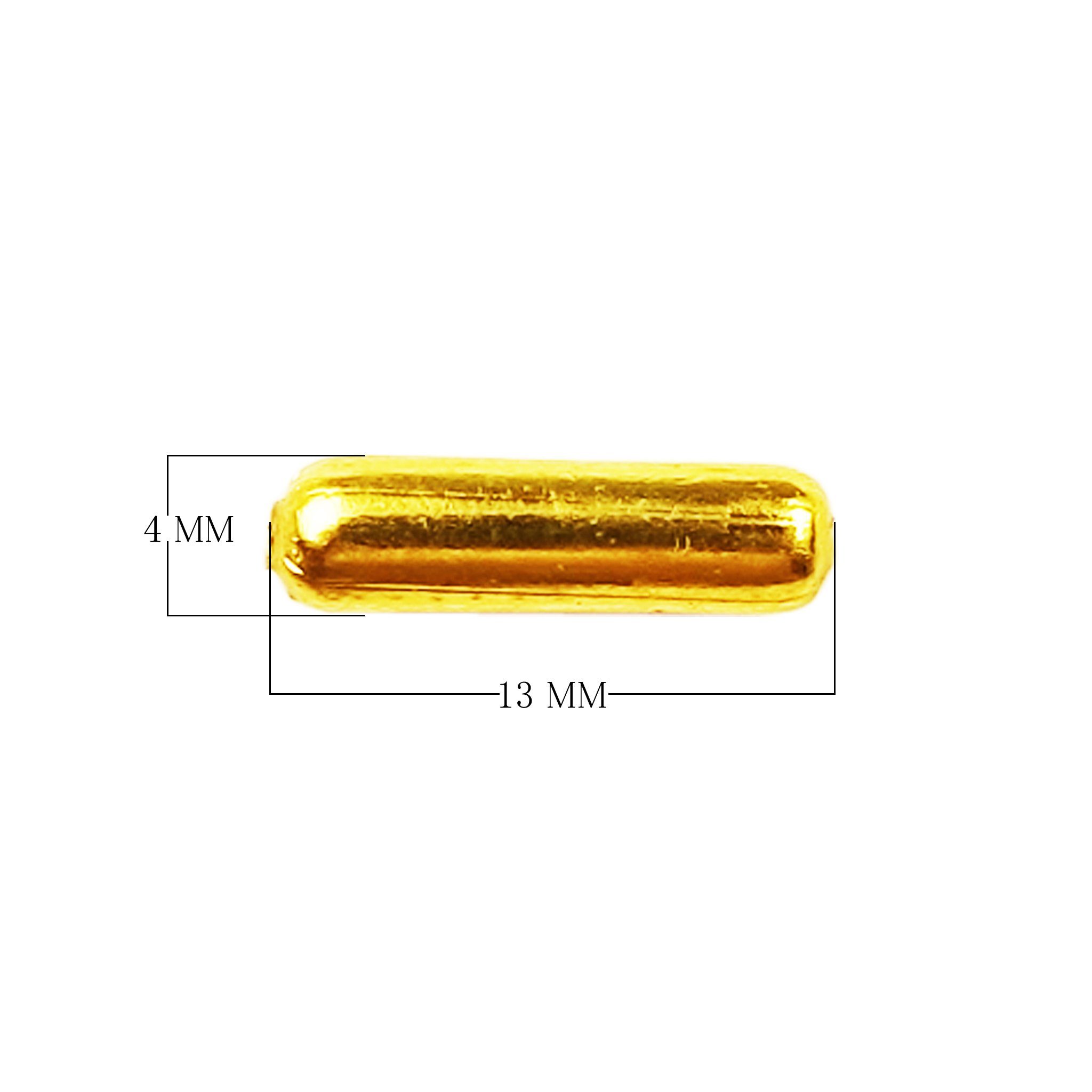 PG-119-13X4MM 18K Gold Overlay Tube Beads Bali Designs Inc 