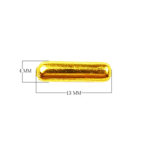 PG-119-13X4MM 18K Gold Overlay Tube Beads Bali Designs Inc 