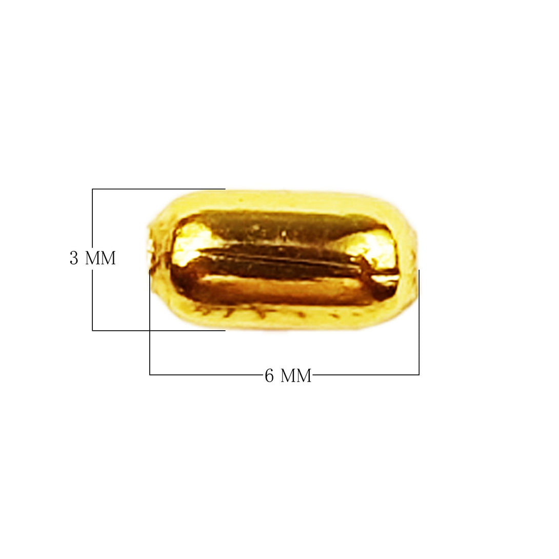 PG-119-6X3MM 18K Gold Overlay Tube Beads Bali Designs Inc 