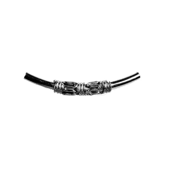 PR-114 Black Rhodium Overlay Tube Beads Bali Designs Inc 