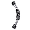 Handcrafted silver overlay tube bead over copper with oxidized finish and rope design from India for wholesale jewelry making