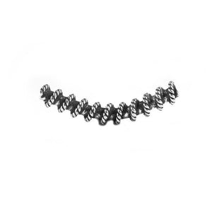 Silver overlay over copper tube twisted Bali style connector handcrafted in India with oxidized finish for wholesale jewelry making