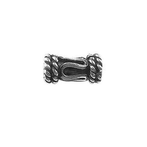 Silver overlay over copper mini rope tube bead handcrafted in India with oxidized silver finish for wholesale jewelry making