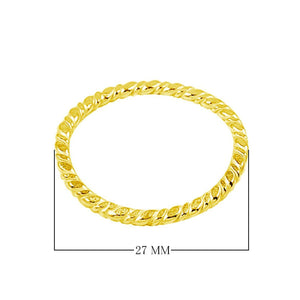 18K Gold Overlay Over Copper twisted rope bangle handcrafted in India with high-polish gold finish size 27 MM sold as pack of two pieces