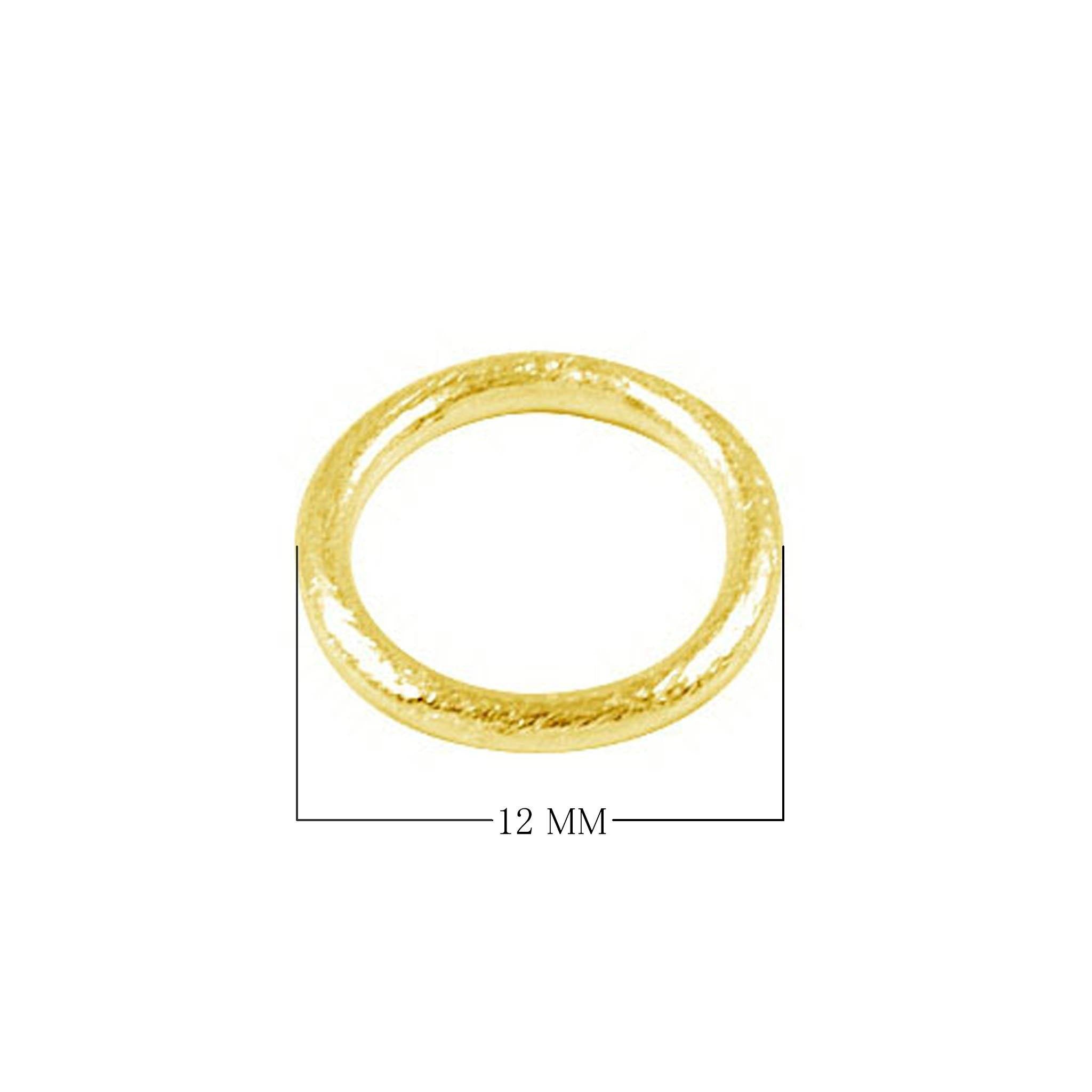18K Gold Overlay Over Copper round jewelry ring component with smooth polished finish and precise 12MM size, handcrafted in India for wholesale jewelry manufacturing and professional design use.