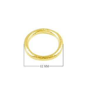 18K Gold Overlay Over Copper round jewelry ring component with smooth polished finish and precise 12MM size, handcrafted in India for wholesale jewelry manufacturing and professional design use.