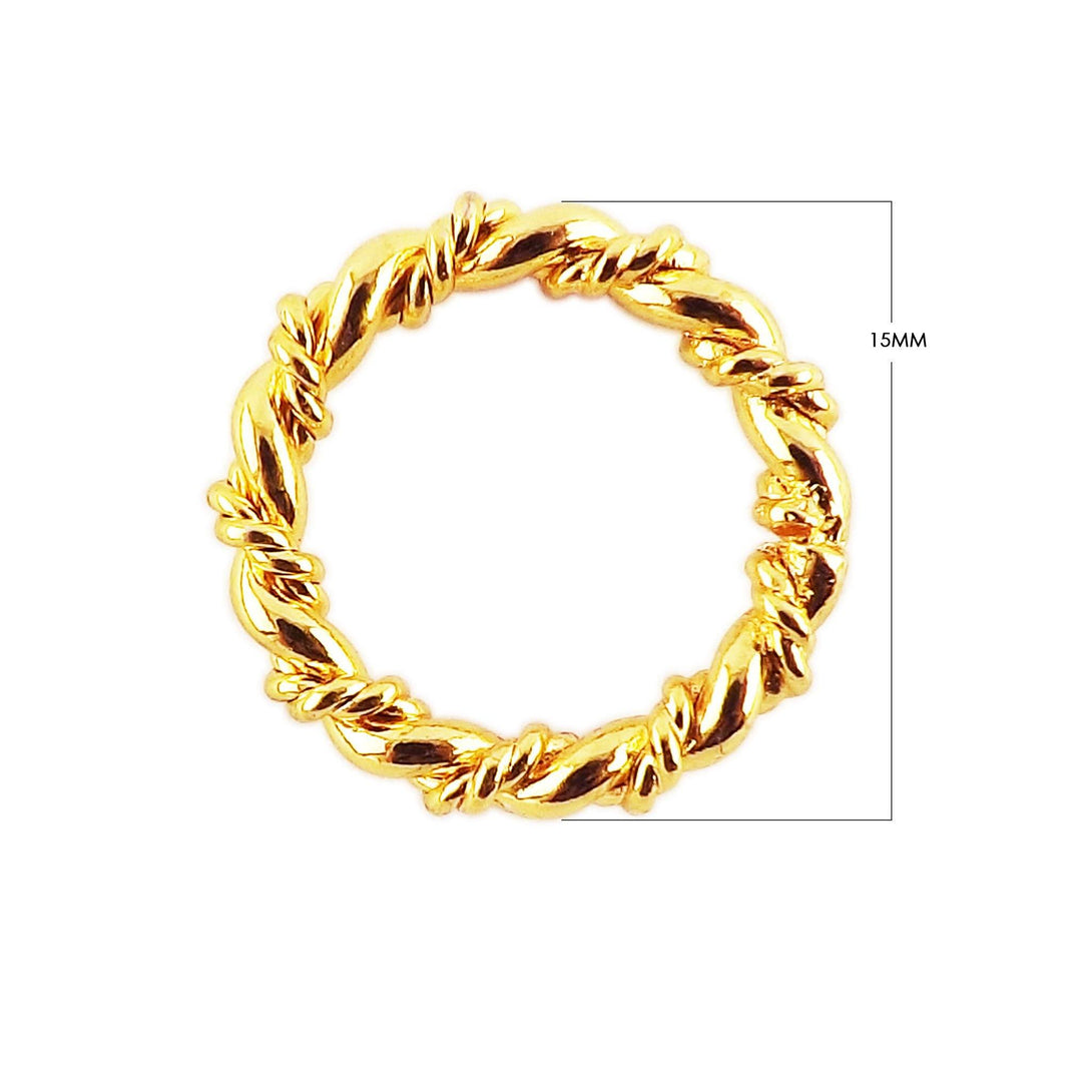 RG-104-15MM 18K Gold Overlay Ring Findings Beads Bali Designs Inc 