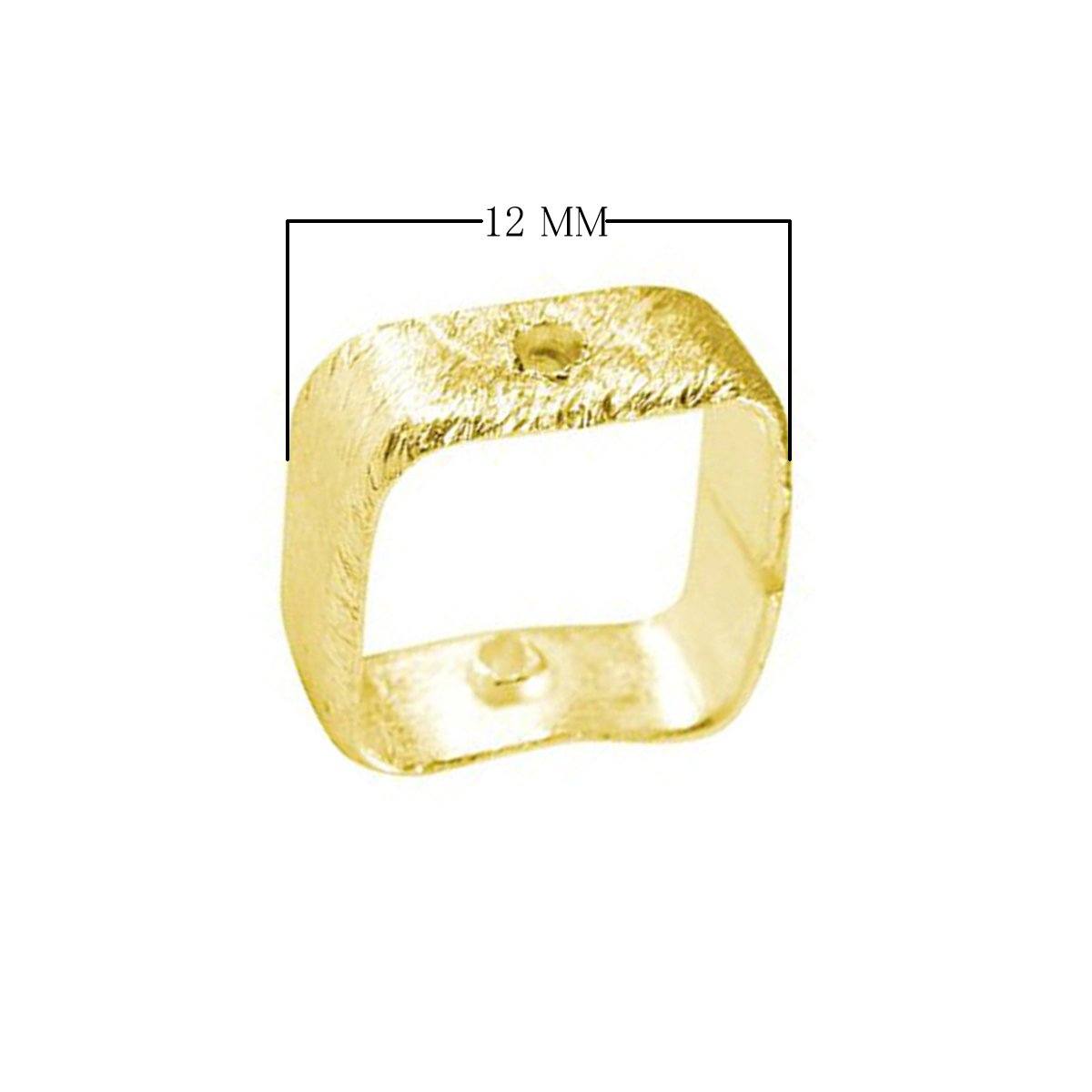 18K Gold Overlay Copper open-form jewelry ring component with textured polished finish and functional side holes, handcrafted in India for wholesale jewelry manufacturing and professional design use.