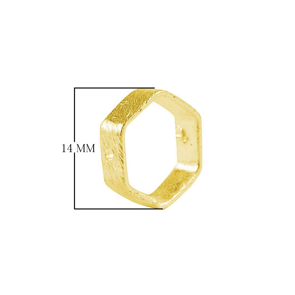18K Gold Overlay Copper geometric open-form jewelry ring component with textured polished surface and functional side holes, handcrafted in India for wholesale jewelry manufacturing and professional use.