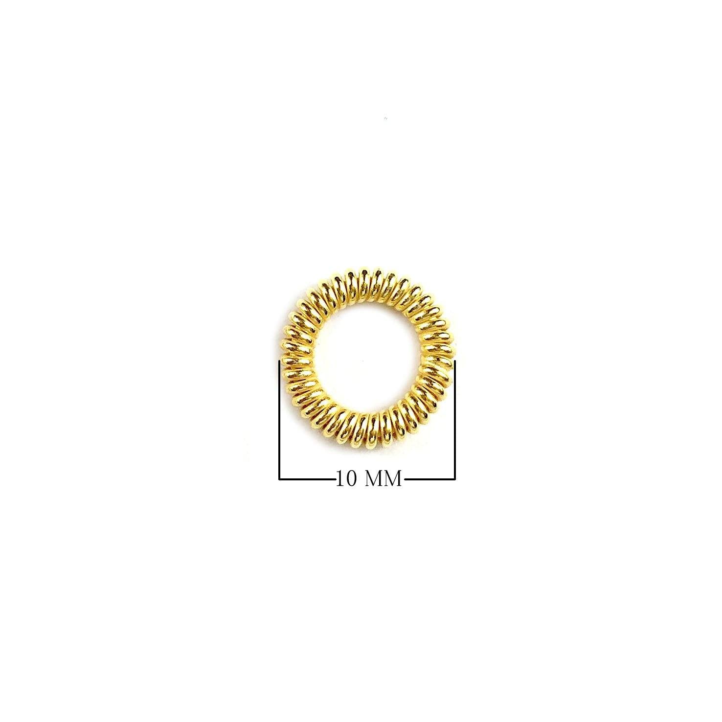 18K Gold Overlay Copper coiled spring style jewelry ring component featuring a tightly wound circular design and polished gold finish, handcrafted in India for wholesale jewelry manufacturing and professional design use.