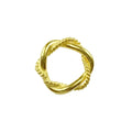 18K Gold Overlay Copper twisted rope pattern jewelry ring component with polished gold surface and alternating smooth texture, handcrafted in India for wholesale jewelry manufacturing and professional use.