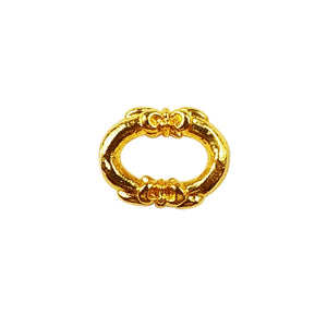 18K Gold Overlay Over Copper oval connector with decorative accents handcrafted jewelry component wholesale India