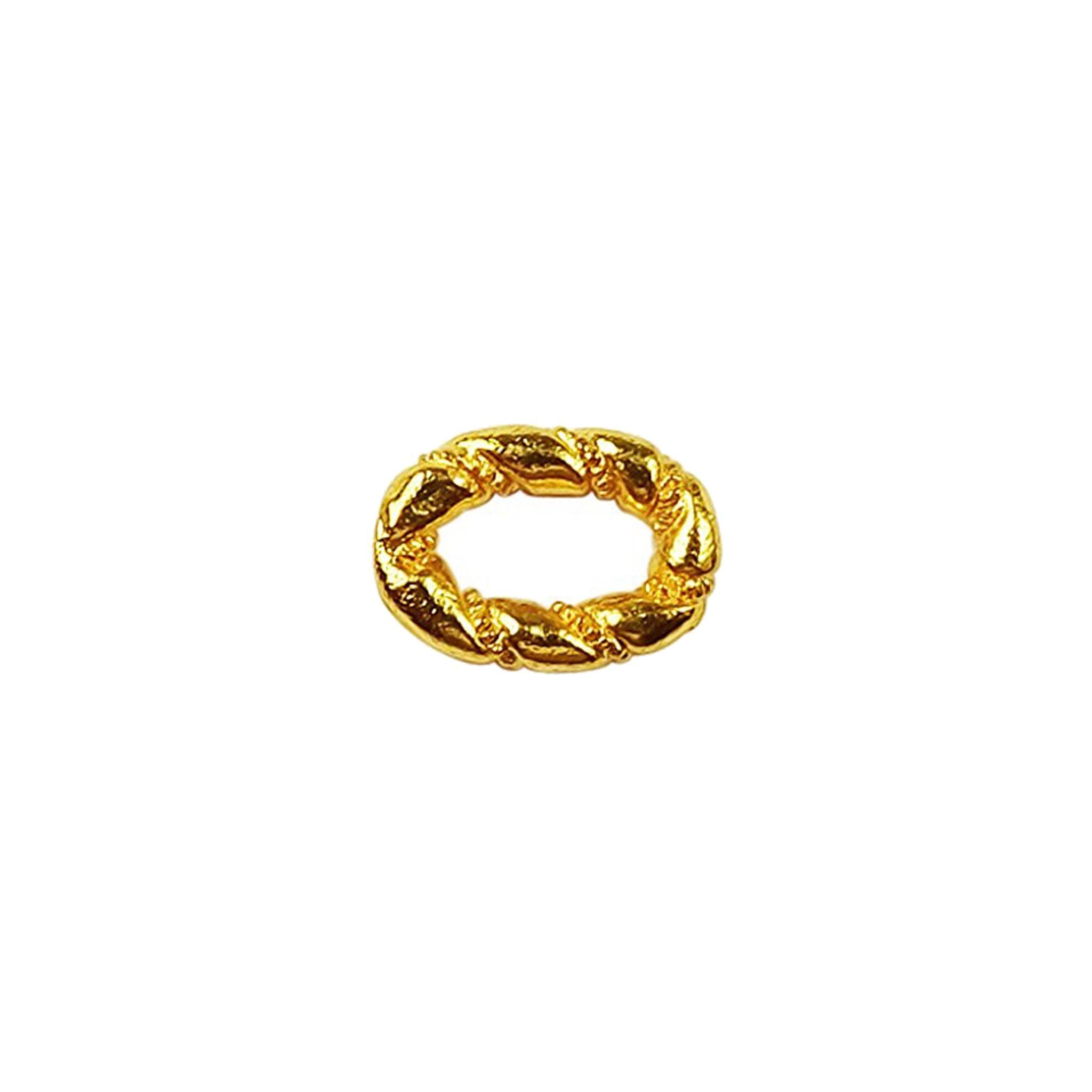 18K Gold Overlay Over Copper braided oval ring connector handcrafted jewelry component wholesale India