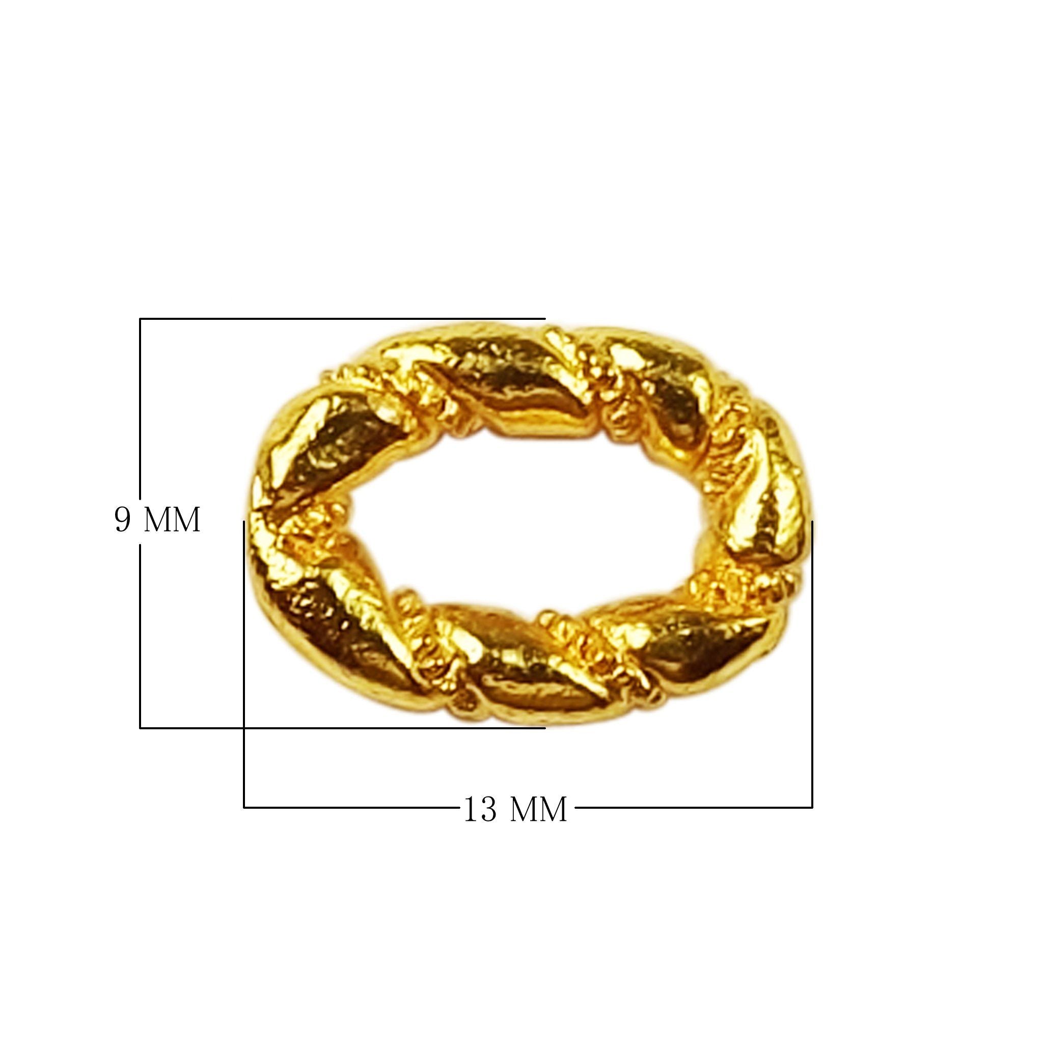 18K Gold Overlay Over Copper braided oval ring connector handcrafted jewelry component wholesale India