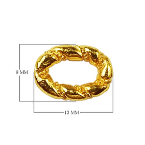 18K Gold Overlay Over Copper braided oval ring connector handcrafted jewelry component wholesale India